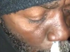 Homeless Guy Sucks Amateur Cock