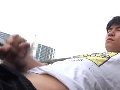 Japanese Boy His Ejaculation Outdoors