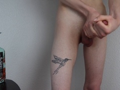 Getting lost in the moment while rubbing lotion on my tattooed body