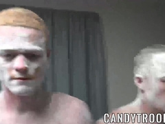 Soldiers get naughty in the shower and start barebacking