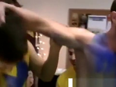 Stripping game between straight guys with horny rules