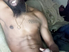 BBC in grey underwear strokes cock until he explodes on his hands