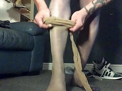 Putting on nylon layers