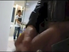 amazing guy cruising in public toilet