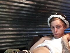 Showing my virgin twink body by the road