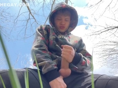 Boys Porn Wanking His Big Dick Outdoor