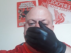 Leather gloves cum