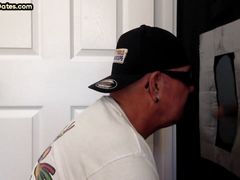 Gloryhole mature DILF blows before bareback bentover