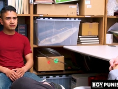 BoyPunish.com - Young Latino's devastating raw fuck by a security officer's bare, fat dick