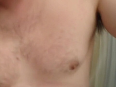 Old fat man jerks off and cums and swallows