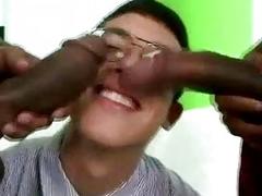 Gay big black cock double blowjob