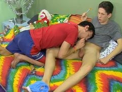 Ryan Sharp bangs emo twink Braden Klien's ass after steamy oral sex