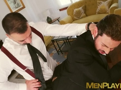 Suited Dario Beck got his hairy ass banged by pianist Oliver Marinho