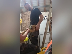 Tradie Lad Drops To His Knees
