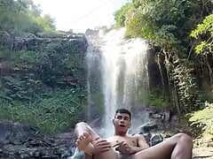I Cum Really Hard Outdoors Under a Waterfall
