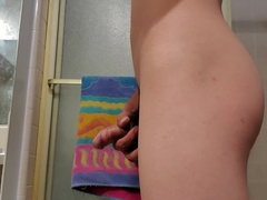 Snooping on pal disrobe in douche mirror web cam