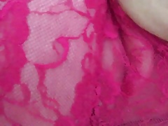Chubby playing with pussy in pink panties brought to climax