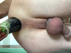 Tucking Eggplant Size of a Knuckle up the Culo Drains the Jizz out of me