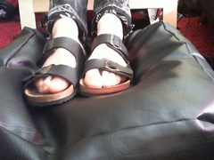 Sweaty Birkenstock sandals and feet