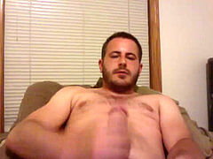hot man strokes off