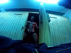 Str8 Daddy Risky Gym Sauna Jerk Off & Cum