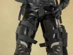 Condom fellow dressed in rubber gear