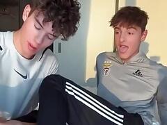 Sexy Boy in Track Jacket Gets Handjob