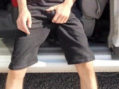 Nude and Nutting on my sack in Public!