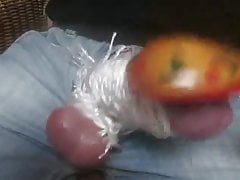 Tied and beaten cock BDSM