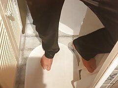 Master Ramon massages his divine cock in sexy black satin pants