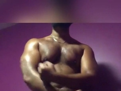 Sweat-Soaked Ultra-Kinky Himbo juggling and flexing at the gym