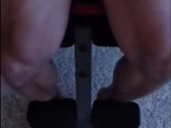 Dad jacks off in a wrestling singlet 6