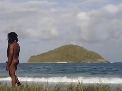Charles Justin Big Black Cock Outdoor In Public Beach 4K FHD