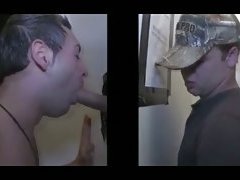 Straight guys creams into a gay mouth