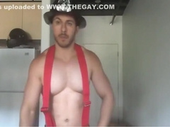 Michael Fitt - Fireman costume hallway cum