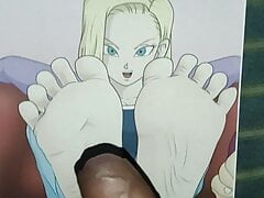 Android 18 (Dragon Ball Z) Feet Cum Tribute