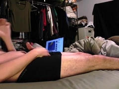 side view edging uncut cum drips