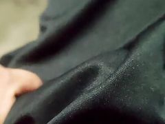 alone dick rubbing and handjob cloth over it