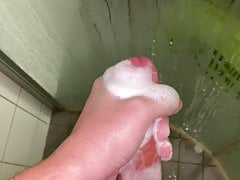 Cumshot in shower