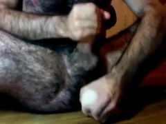 Hairy guy and his dildo 3