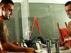 Jock plows his ass with a beer bottle