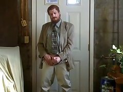 Str8 Israeli daddy jerk off in suit