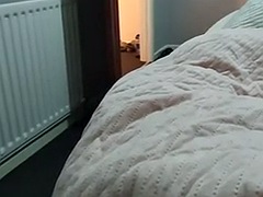 Stepmom jerks off stepson in bed after work