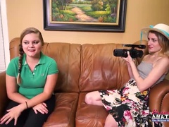 Audition, Blonde, Sucer une bite, Petite amie, Petite femme, Lécher le sphincter, Tatouage, Adolescente