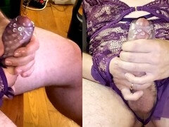 Spermaladung, Lingerie, Masturbation, Orgasmus, Transfrau