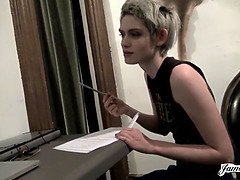 Ultra Cute College Hipster in Her First Porn