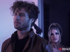 浴室, デカパイ, フェラチオ, 顔射, 足, フェティッシュ, なめる, ショートヘア