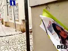 Grote kont, Pijpbeurt, Bruinharig, Stel, Latijnse vrouw, Naakt, Tiener, Trein