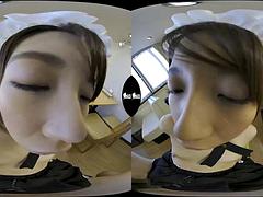 Another japanese maid p2: Blowjob, Hardcore  Brunette VR Porn