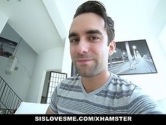 Sislovesme - step-brother wins game and gets his cock deep throated